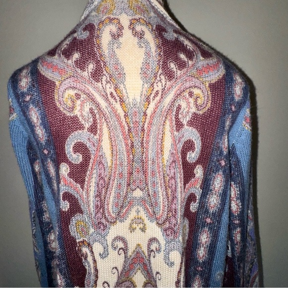 CHICO'S Paisley Print Long Open Front Shawl
Cardigan Tunic sz 2 US L / 12 - Picture 4 of 11